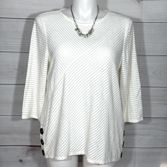 Chico's Tops - NWT Chico’s Angled Lines Spliced Boat Tunic Top Size 16/XL/Chico’s 3